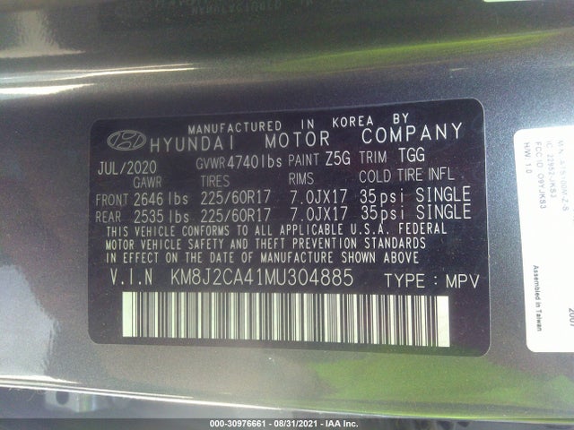 Hyundai TUCSON SE 2021 KM8J2CA41MU304885 Image 9