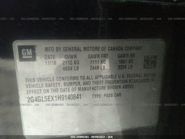 2017 Buick Regal, VIN: 2G4GL5EX1H9140841