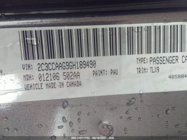 2016 Chrysler 300, VIN: 2C3CCAAG9GH189490