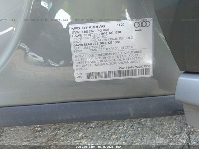 2021 Audi SQ5, VIN: WA1B4AFY7M2027958