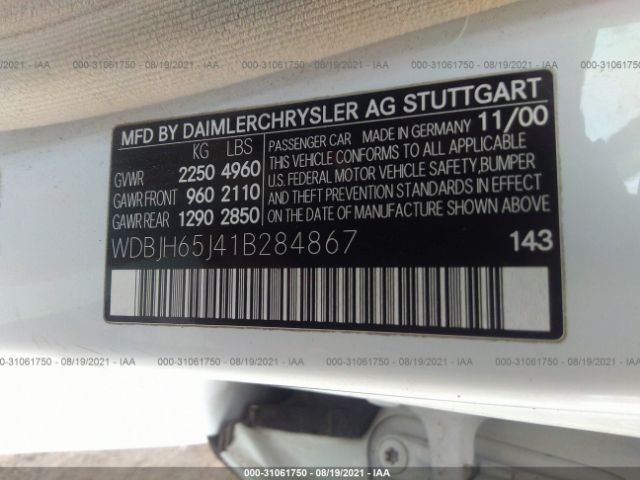 2001 MERCEDES-BENZ E-CLASS WDBJH65J41B284867 Photo 8