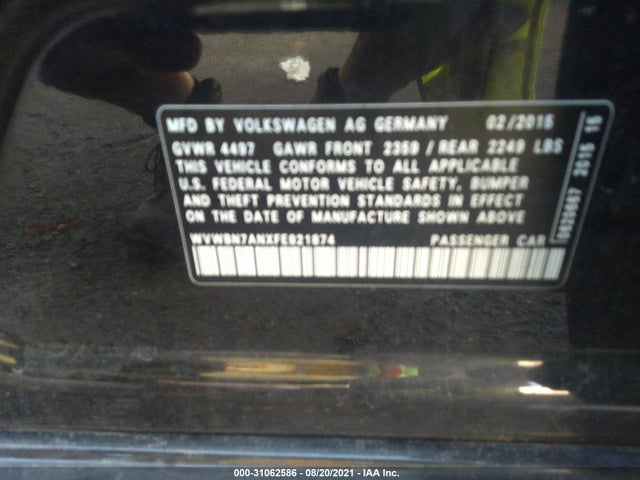 2015 Volkswagen CC, VIN: WVWBN7ANXFE821874