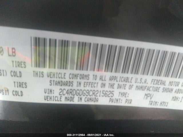 Dodge Grand Caravan 2012 2C4RDGDG9CR215625 Image 9