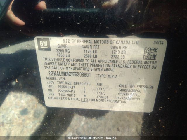 2GKALMEK5E6308801 GMC Terrain Sle