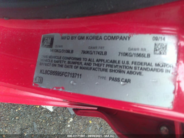 Chevrolet SPARK LS 2015 KL8CB6S95FC713711 Image 9