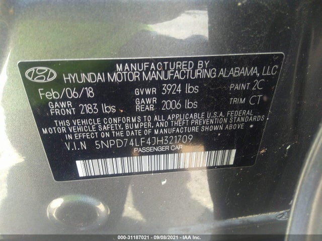 Hyundai ELANTRA SE 2018 5NPD74LF4JH321709 Image 9