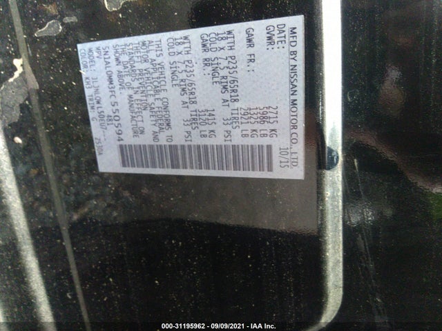 2015 Infiniti QX60, VIN: 5N1AL0MM3FC550594