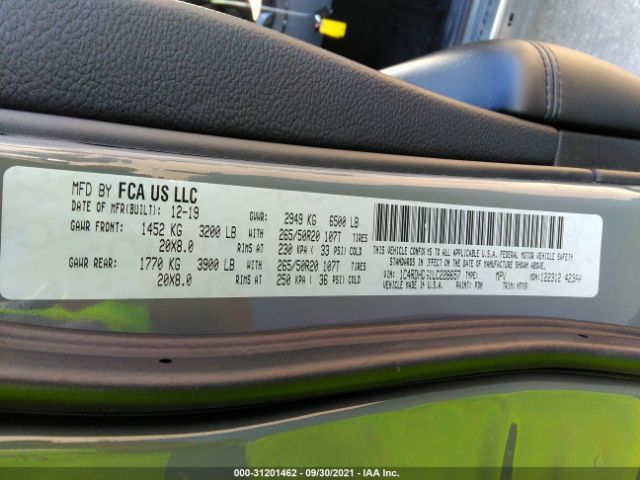 1C4RDHDG1LC228657 Dodge Durango Gt Rwd