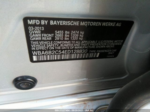 WBA6B2C54ED128830 BMW 6 Series 650i
