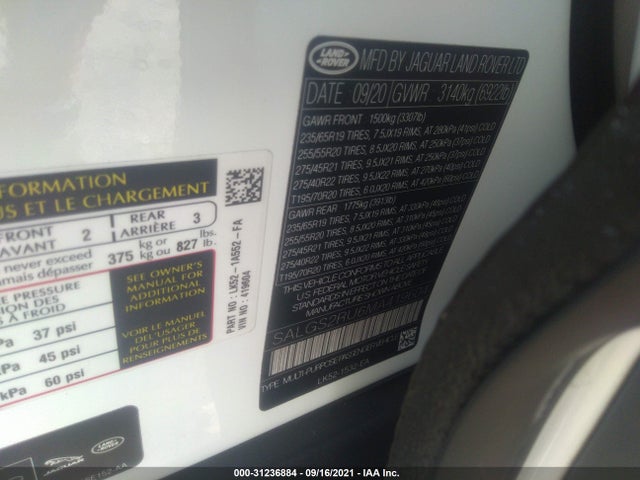 2021 Land Rover Range Rover, VIN: SALGS2RU6MA419604