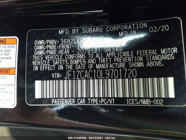 2020 Subaru BRZ, VIN: JF1ZCAC10L9701720