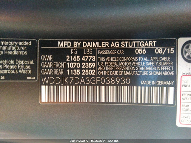 2016 Mercedes-Benz SL-Class, VIN: WDDJK7DA3GF038930