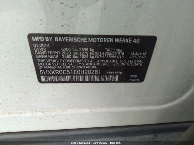 BMW X5 Xdrive35i 2014 5UXKR0C51E0H20261 Image 9