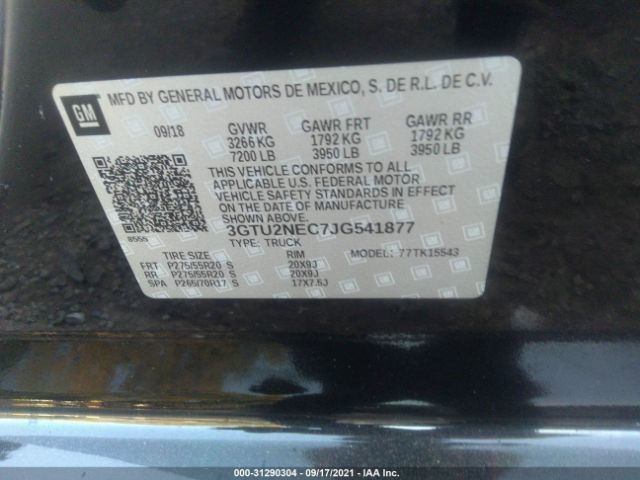 3GTU2NEC7JG541877 GMC Sierra 1500 Slt