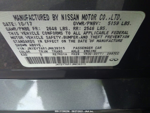 2018 Infiniti Q50, VIN: JN1EV7AR1JM439315