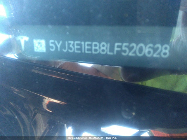 2020 TESLA MODEL 3 LONG RANGE VIN: 5YJ3E1EB8LF520628