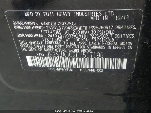 JF2SJAJC9EH517196 Subaru Forester 2.5i Limited