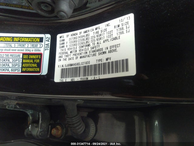 Honda CR-V EX 2014 5J6RM4H58EL021830 Image 9