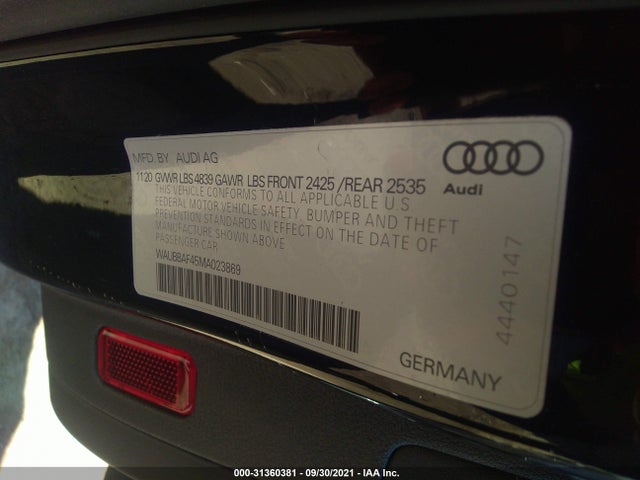 2021 Audi A4, VIN: WAUBBAF45MA023869
