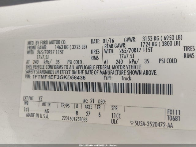 Ford 2016 2016 1FTMF1EF3GKD58436 Image 9