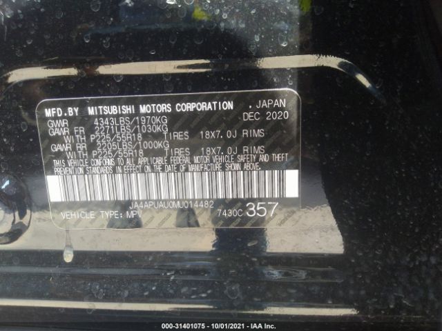 JA4APUAU0MU014482 Mitsubishi Outlander Sport 2.0 Be 2wd/2.0 Es 2wd/2.0 Le 2wd/2.0 S 2wd