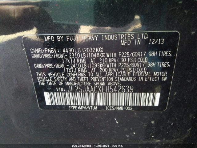 JF2SJAACXEH542639 Subaru Forester 2.5i