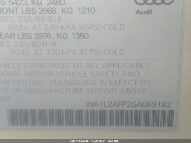 WA1L2AFP2GA089182 Audi Q5
