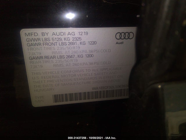 Audi Q3 2020 WA1EECF32L1063538 Image 9