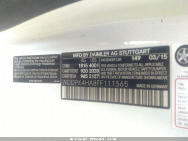WDDPK4HA8FF111565 Mercedes-Benz SLK 250