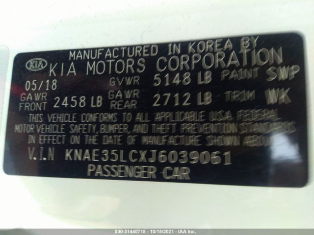 KNAE35LCXJ6039061 KIA STINGER GT