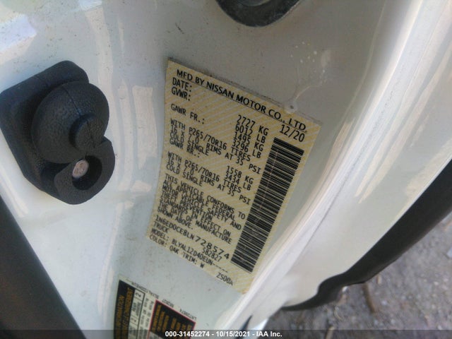 2020 Nissan Frontier, VIN: 1N6ED0CE8LN728574