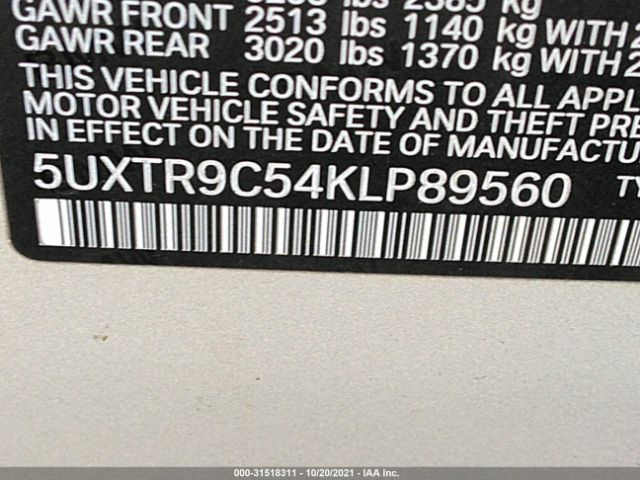 5UXTR9C54KLP89560 BMW X3 Xdrive30i