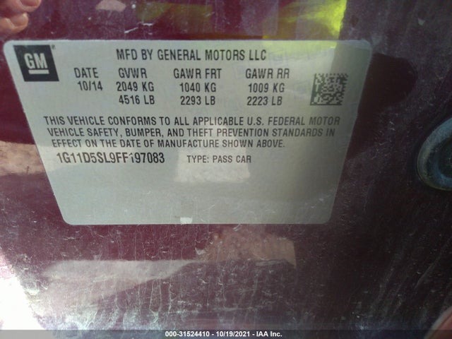 Chevrolet MALIBU LT 2015 1G11D5SL9FF197083 Image 10