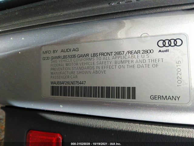 2020 Audi A6, VIN: WAUE8AF26LN075447
