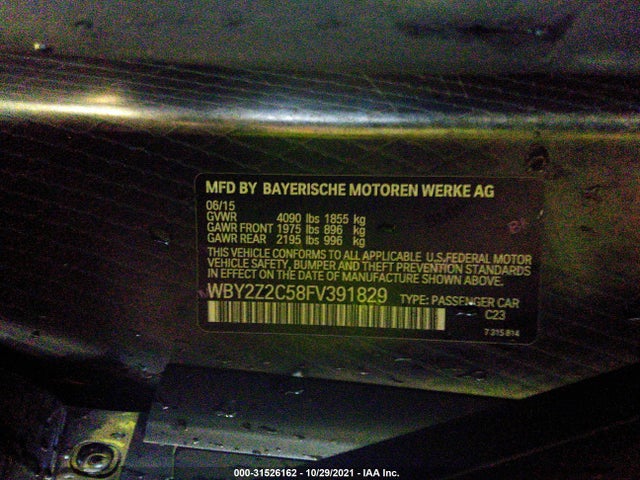 2015 BMW i8, VIN: WBY2Z2C58FV391829