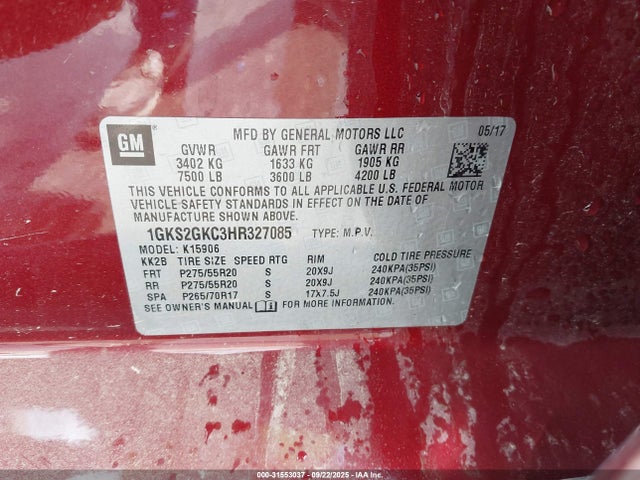 1GKS2GKC3HR327085 GMC l83 -sidi: spark ignited direct injection, vvt: variable valve timing, afm, e85 max, alum
