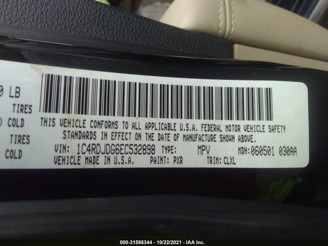 Dodge DURANGO LIMITED 2014 1C4RDJDG6EC532898 Image 10