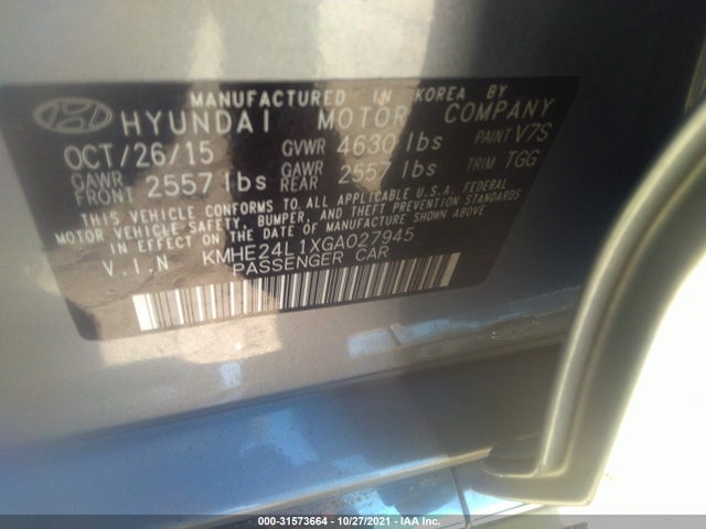 2016 Hyundai Sonata, VIN: KMHE24L1XGA027945