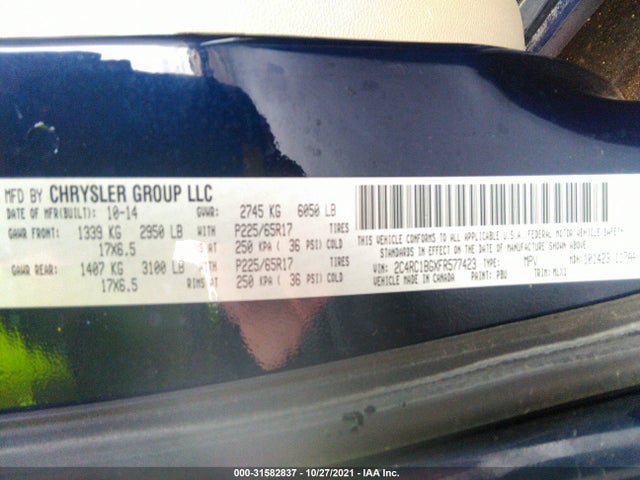 2C4RC1BGXFR577423 Chrysler Town & Country Touring