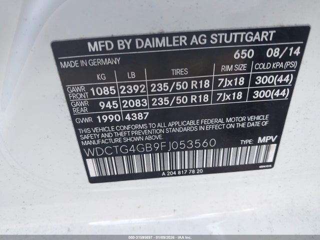 2015 MERCEDES-BENZ GLA 250 WDCTG4GB9FJ053560 Photo 8