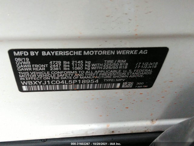 2020 BMW X2, VIN: WBXYJ1C04L5P18954