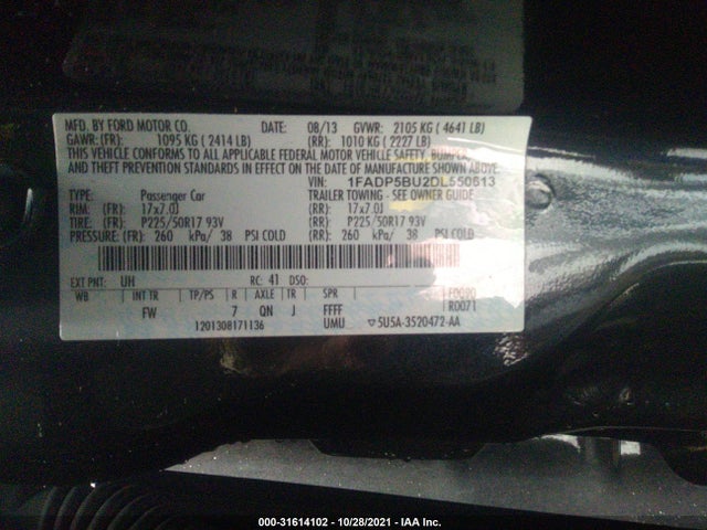2013 FORD C-MAX HYBRID SEL VIN: 1FADP5BU2DL550613