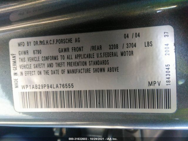 2004 PORSCHE CAYENNE WP1AB29P94LA76555 Photo 8