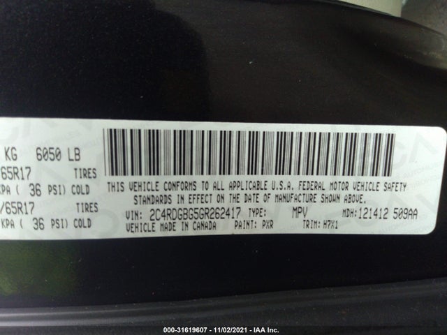 2C4RDGBG5GR262417 Dodge Grand Caravan Se