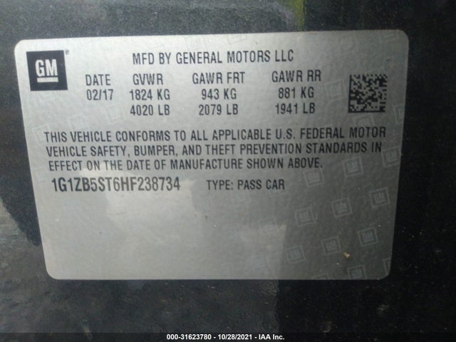 Chevrolet MALIBU LS 2017 1G1ZB5ST6HF238734 Image 10