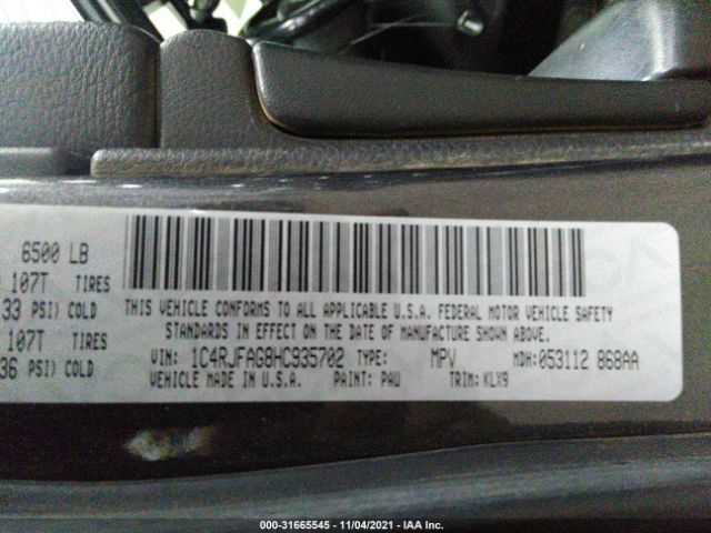 1C4RJFAG8HC935702 Jeep Grand Cherokee Altitude