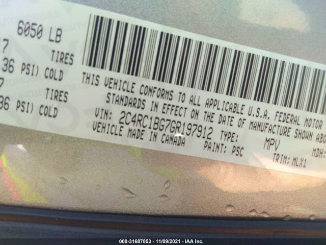 2C4RC1BG7GR197912 Chrysler Town & Country Touring
