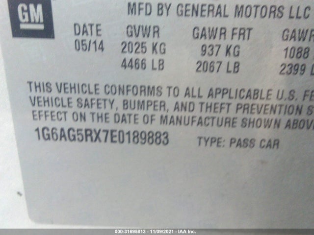 2014 Cadillac ATS, VIN: 1G6AG5RX7E0189883