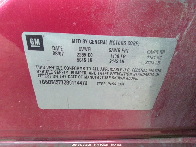 Cadillac Cts Awd W/1sa 2008 1G6DM577380114479 Image 10