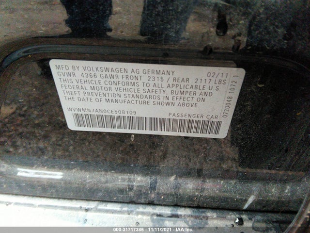 WVWMN7AN0CE508109 Volkswagen Cc R-line